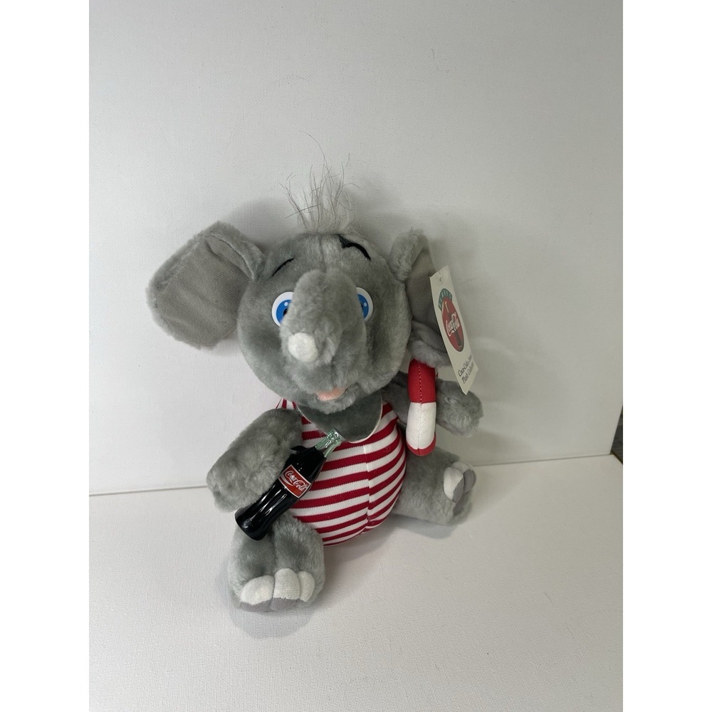 Coca Cola Brand Plush Elephant Holding Coke Bottle Plush Collection w/Tag 1993